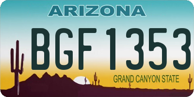 AZ license plate BGF1353
