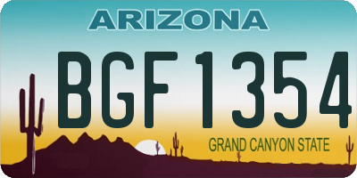 AZ license plate BGF1354