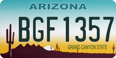 AZ license plate BGF1357