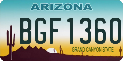 AZ license plate BGF1360