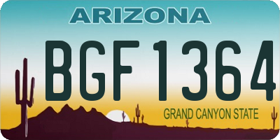 AZ license plate BGF1364