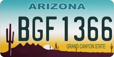 AZ license plate BGF1366