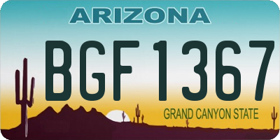 AZ license plate BGF1367