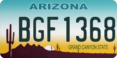 AZ license plate BGF1368