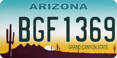AZ license plate BGF1369