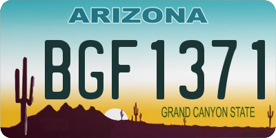 AZ license plate BGF1371