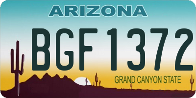 AZ license plate BGF1372