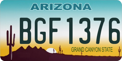 AZ license plate BGF1376