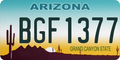 AZ license plate BGF1377