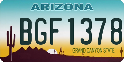 AZ license plate BGF1378
