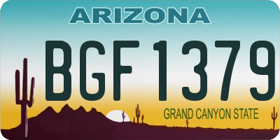 AZ license plate BGF1379