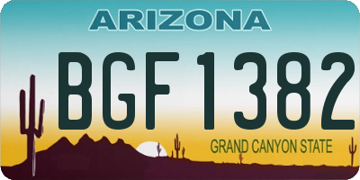 AZ license plate BGF1382
