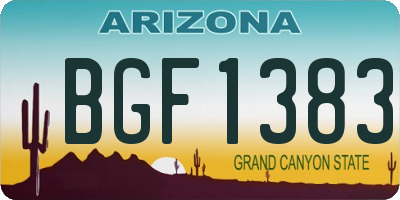 AZ license plate BGF1383
