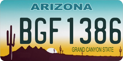 AZ license plate BGF1386