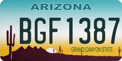 AZ license plate BGF1387