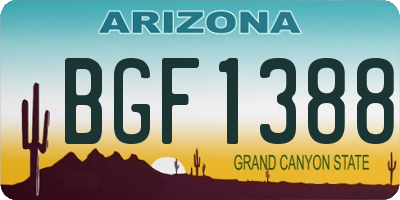 AZ license plate BGF1388