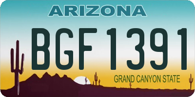 AZ license plate BGF1391