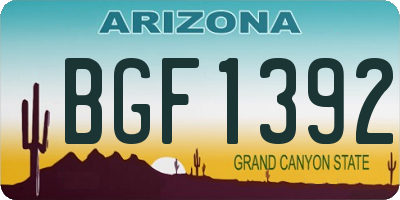 AZ license plate BGF1392