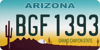 AZ license plate BGF1393
