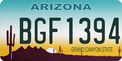 AZ license plate BGF1394