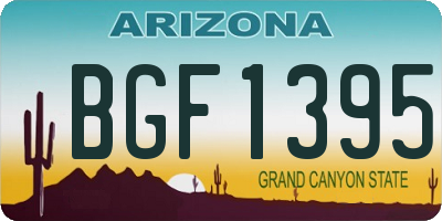AZ license plate BGF1395