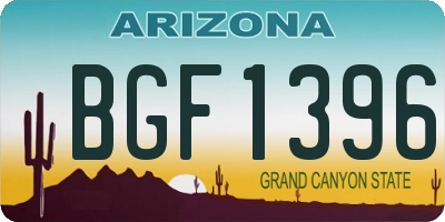 AZ license plate BGF1396
