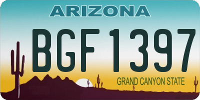 AZ license plate BGF1397