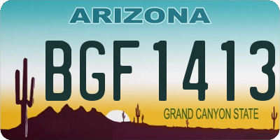 AZ license plate BGF1413