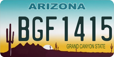 AZ license plate BGF1415