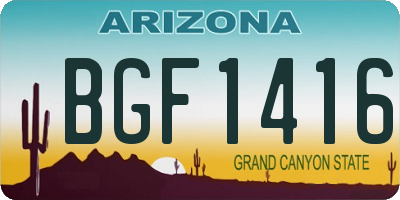 AZ license plate BGF1416