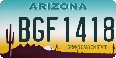 AZ license plate BGF1418