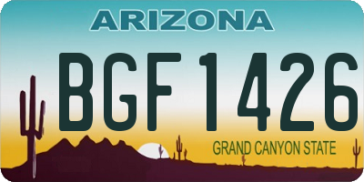 AZ license plate BGF1426