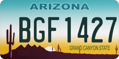 AZ license plate BGF1427