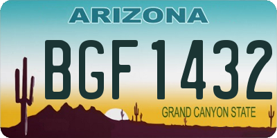 AZ license plate BGF1432