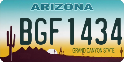 AZ license plate BGF1434