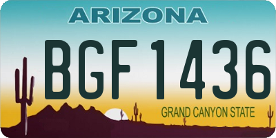 AZ license plate BGF1436