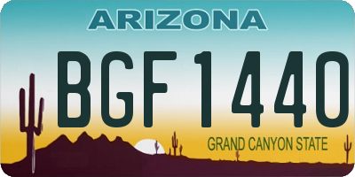 AZ license plate BGF1440