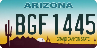 AZ license plate BGF1445