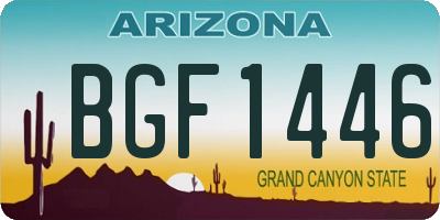AZ license plate BGF1446