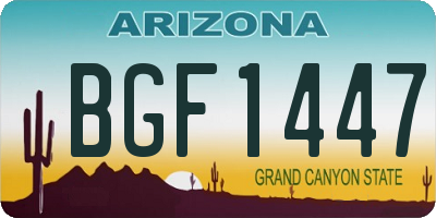 AZ license plate BGF1447