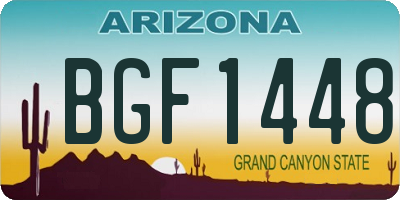 AZ license plate BGF1448