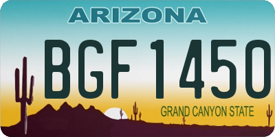 AZ license plate BGF1450