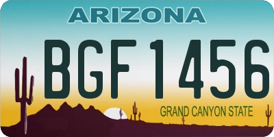 AZ license plate BGF1456