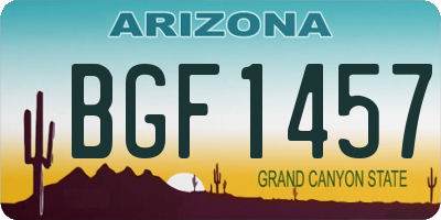 AZ license plate BGF1457