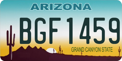 AZ license plate BGF1459