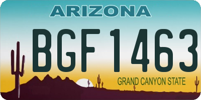 AZ license plate BGF1463