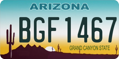 AZ license plate BGF1467