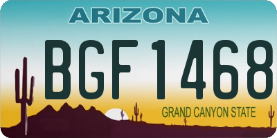 AZ license plate BGF1468