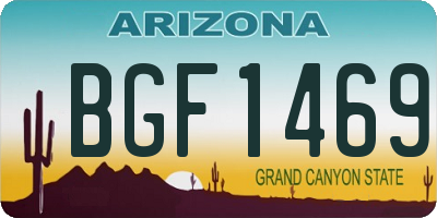 AZ license plate BGF1469