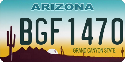 AZ license plate BGF1470